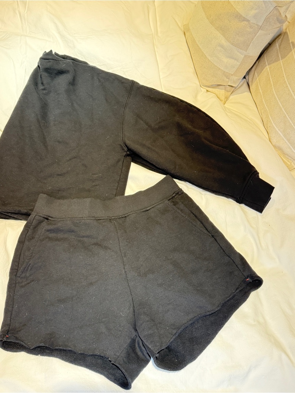 Left On Friday Jet Black Sweatshirt and Shorts Set